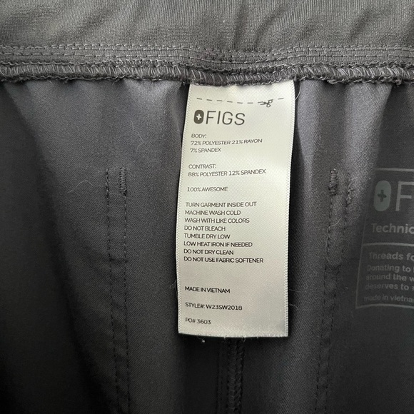 FIGS Yola Scrub Pants Yoga Style Size L | Dark Grey High-Waisted Comfortable Fit - Picture 6 of 12